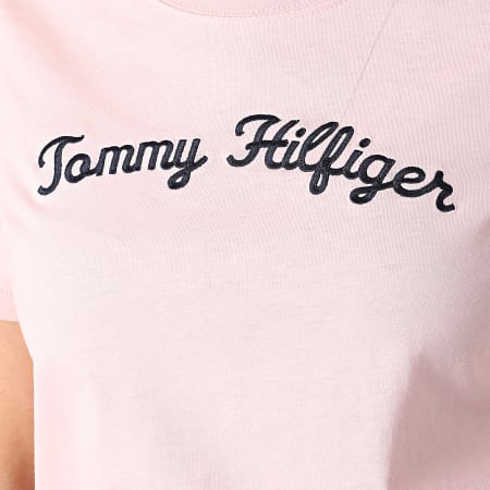 Tommy Hilfiger - Camiseta de mujer Reg Script 2589 Rosa