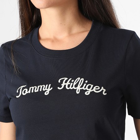 Tommy Hilfiger - Dames-T-shirt Reg Script 2589 Navy