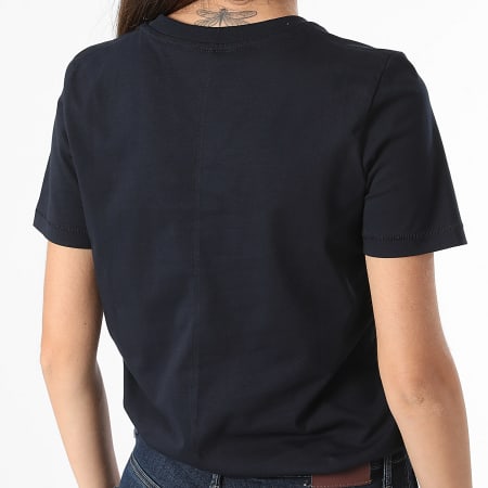 Tommy Hilfiger - Camiseta Reg Script 2589 Azul Marino, Mujer