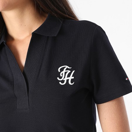 Tommy Hilfiger - Polo donna a maniche corte Script 2607 blu navy