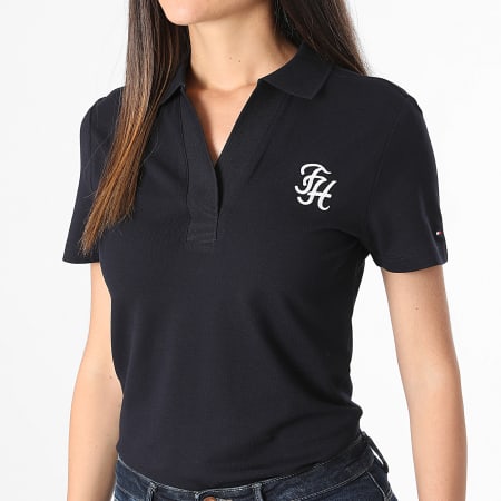 Tommy Hilfiger - Polo de mujer de manga corta Script 2607 Azul marino