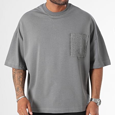 2Y Premium - Antraciet grijs oversized pocket T-shirt