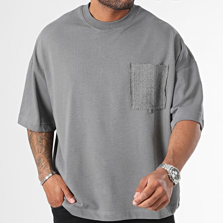 2Y Premium - Antraciet grijs oversized pocket T-shirt