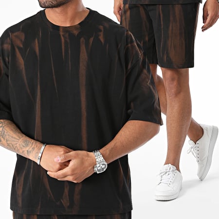 2Y Premium - Zwart oversized T-shirt en joggingshortset