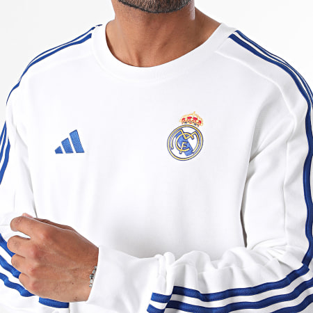 Adidas Sportswear - Sweat Crewneck A Bandes Real Madrid IT3800 Blanc