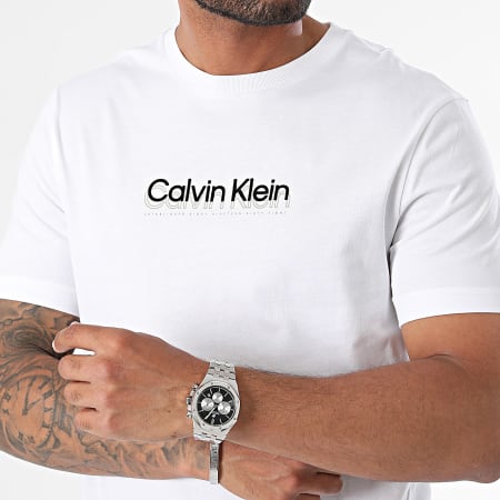 Calvin Klein - Maglietta Flock Logo 3118 Bianco