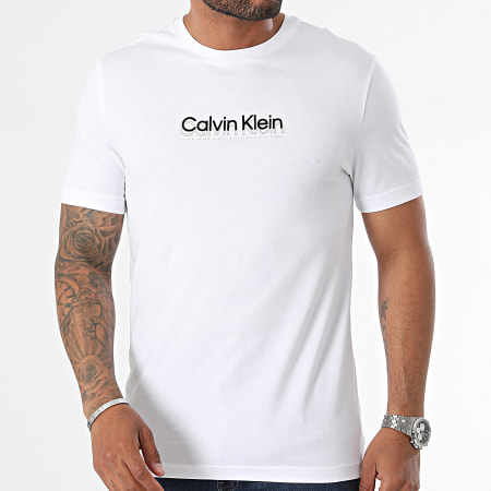 Calvin Klein - Tee Shirt Flock Logo 3118 Blanc