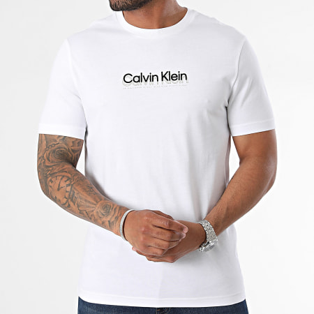 Calvin Klein - Tee Shirt Flock Logo 3118 Blanc