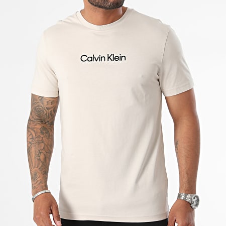 Calvin Klein - Camiseta Flock Logo 3118 Beige