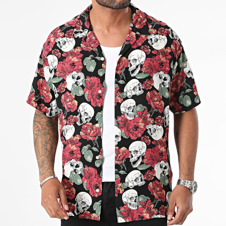 Jack And Jones - Luke Doodshoofd Korte Mouw Shirt Zwart Wit Rood Groen