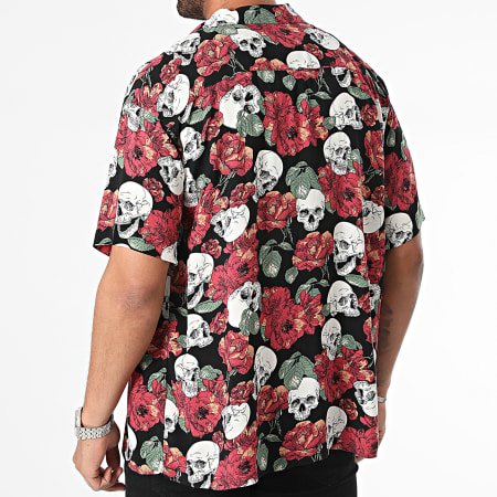 Jack And Jones - Luke Doodshoofd Korte Mouw Shirt Zwart Wit Rood Groen