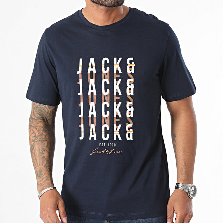 Jack And Jones - Tee Shirt Delvin Bleu Marine