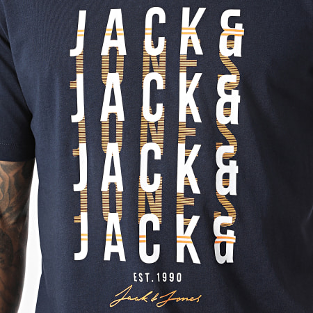 Jack And Jones - Tee Shirt Delvin Bleu Marine