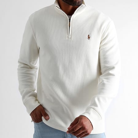 Polo Ralph Lauren - Classics Licht Beige Staande Ritsshals Sweat Top