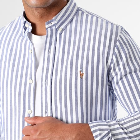 Chemise Homme à Manches Longues Rayures Col Blanc Taille XL - Neuf Sans étiquette