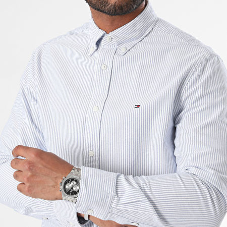 Tommy Hilfiger - Heritage Oxford Stripe Camisa Manga Larga 6238 Azul Blanco