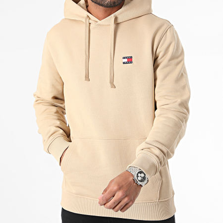 Tommy Jeans - Sudadera con capucha Badge 7988 Beige oscuro