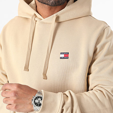 Tommy Jeans - Felpa con cappuccio Badge 7988 Beige scuro