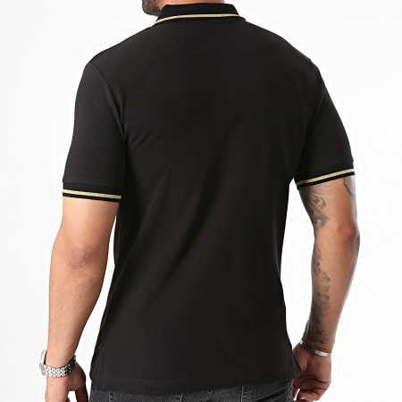 Versace Jeans Couture - Polo Korte Mouw Vembleem Goud Geborduurd 77GAGT00-CJ01T Zwart Goud