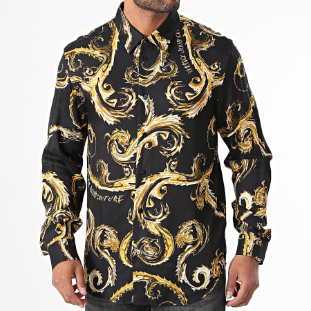 Versace Jeans Couture - Shirt met lange mouwen Twill VI Chromo Couture 77GAL2R0 Zwart Renaissance