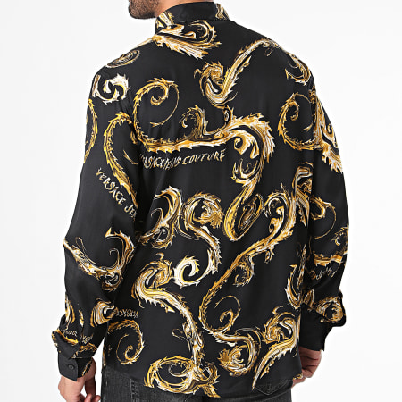 Versace Jeans Couture - Camicia a maniche lunghe Twill VI Chromo Couture 77GAL2R0 Nero Rinascimento