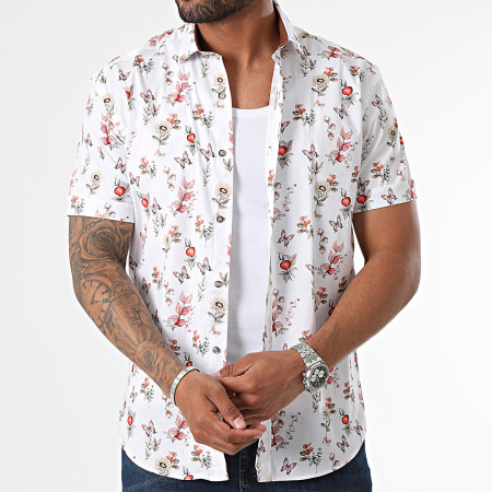 Classic Series - Wit gebloemd shirt met korte mouwen