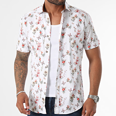 Classic Series - Wit gebloemd shirt met korte mouwen