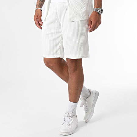 Classic Series - Set camicia a maniche corte e pantaloncini da jogging bianco