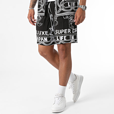 Classic Series - Set camicia a maniche corte e pantaloncini da jogging in bianco e nero