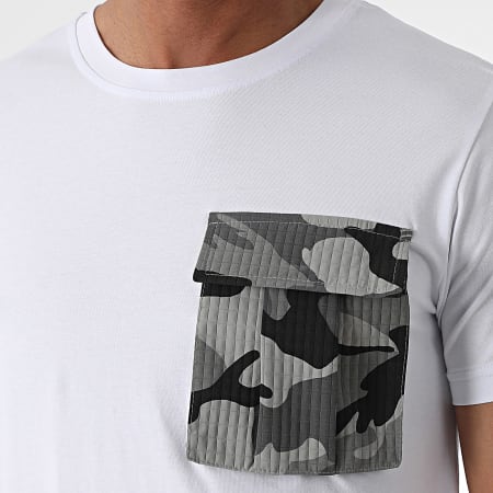 Classic Series - Ensemble Tee Shirt Et Short Cargo Blanc Gris Camouflage