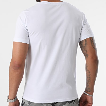 Classic Series - Conjunto de camiseta de camuflaje blanca gris y pantalón corto cargo