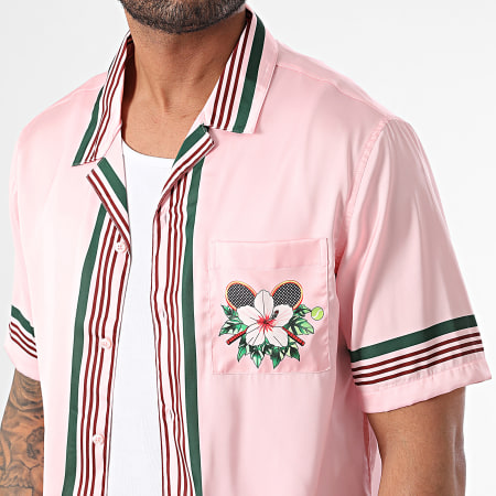 Classic Series - Camisa rosa floral de manga corta