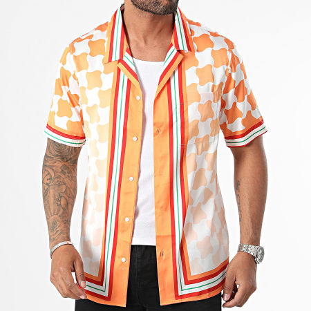 Classic Series - Wit Oranje Kleurverloop Korte Mouw Shirt