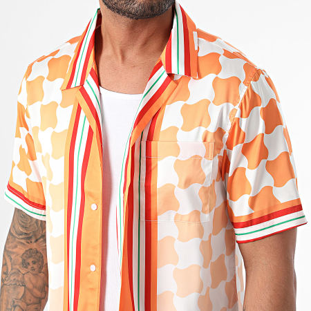 Classic Series - Wit Oranje Kleurverloop Korte Mouw Shirt