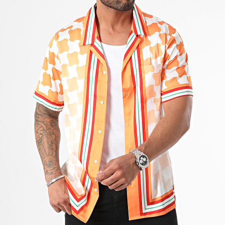 Classic Series - Wit Oranje Kleurverloop Korte Mouw Shirt