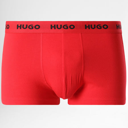 HUGO - Set di 3 boxer 50469786 Nero Rosso Bianco