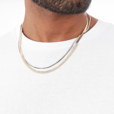Icon Brand - Collar de plata dorada