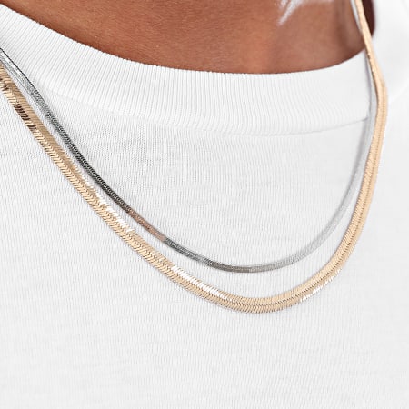Icon Brand - Collar de plata dorada