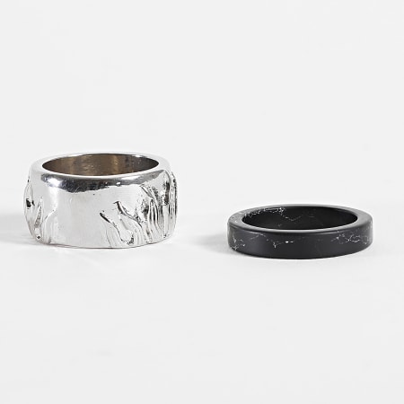 Icon Brand - Anillos de plata negra