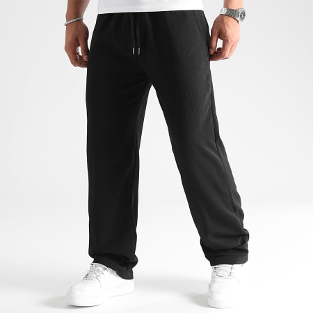 LBO - Pantaloni da jogging larghi in waffle 1369 nero