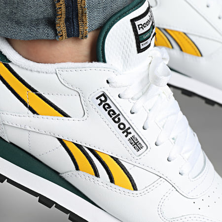 Reebok - Classic Leather Sneakers 100201079 Blanco Oro Verde