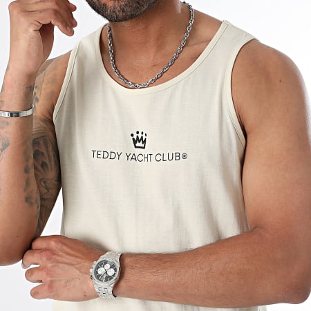 Teddy Yacht Club - Camiseta de tirantes Half Street Couture Beige Negro