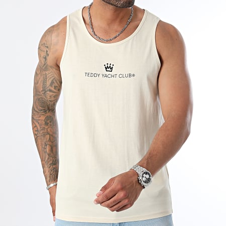 Teddy Yacht Club - Camiseta de tirantes Half Street Couture Beige Negro