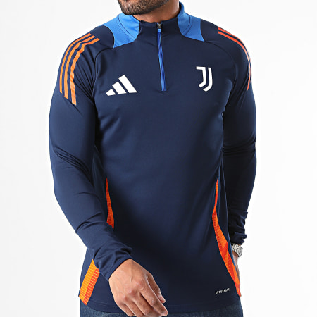 Adidas Sportswear - Tee Shirt Manches Longues A Bandes Juventus IS5820 Bleu Marine