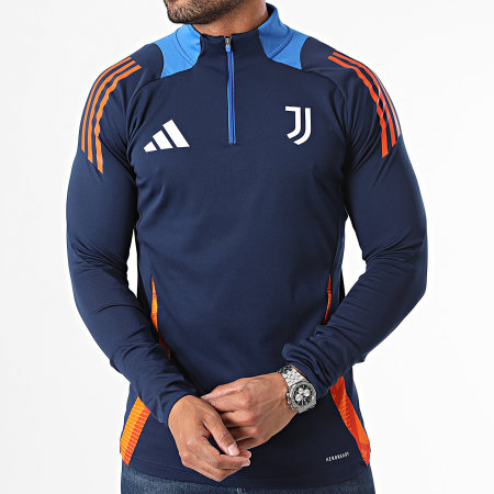 Adidas Sportswear - Tee Shirt Manches Longues A Bandes Juventus IS5820 Bleu Marine
