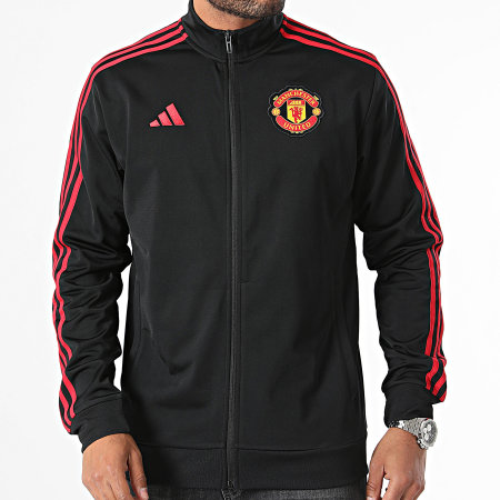 Adidas Sportswear - Giacca con zip a righe del Manchester United IT4177 Nero