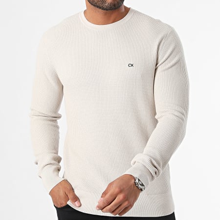 Calvin Klein - Sweat Crewneck Waffle Structure 3031 Beige