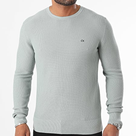 Calvin Klein - Sweat Crewneck Waffle Structure 3031 Gris
