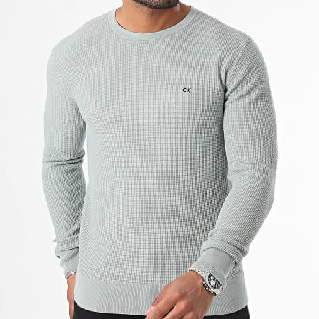 Calvin Klein - Sweat Crewneck Waffle Structure 3031 Gris