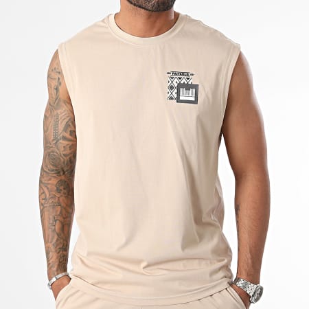 Classic Series - Ensemble Débardeur et Short Jogging Beige